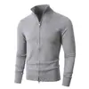 Comercio exterior transfronterizo otoño e invierno cárdigan de punto con cremallera para hombre moda casual europea y americana talla grande chaqueta suéter de cuello alto ropa para hombre