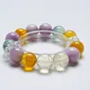 Pulsera de Cuarzo Limón de Cristal Natural Color Macarrón para Mujer, Pulsera Versátil de Perlas de Concha, Pulsera de Regalo al por Mayor