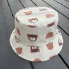 Sombrero de Pescador de Dibujos Animados de Oso Estilo Nuevo Primavera y Verano para Niños y Niñas Bebé Protección Solar Ala Ancha Lindo Sombrero Delgado