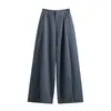 2026 Pantalones Casuales de Pierna Ancha tipo Globo, Estilo Coreano, Cintura Alta, Adelgazantes, de Talla Grande para Mujer