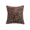 Cojín Decorativo Estilo Retro Transfronterizo Sofá Sala de Estar Almohada Lumbar Habitación Modelo B&B Funda de Almohada de Felpa con Estampado de Leopardo