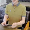 Camiseta Polo de Manga Curta Estilo Retro Americano de Verão Falsa Duas Peças Tendência Solta Casual Casal Estilo Japonês Manga Meia
