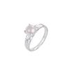 Anillo de perla de agua dulce texturizado de plata de ley 925 para mujer, estilo nicho frío, elegante, ligero y lujoso.