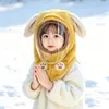 Gorro de felpa cortavientos para niños de invierno, capucha de una pieza engrosada para niños y niñas, gorro de protección para las orejas de bebé cortavientos y cálido