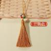 Bolsita con borlas y flecos de aro colorido de tamaño pequeño, pequeña, para colgar, hecha a mano, accesorios de bricolaje, colgante de abanico, accesorios de ropa antiguos