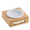Fábrica de comercio exterior personalizada marco de madera cerámica Plato para Mascotas protección del cuello 5 pulgadas AliExpress gatito gatito anti-golpes comedero para perro