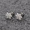 Pendientes de titanio huecos de moda estilo coreano pendientes de botón simples de acero inoxidable copo de nieve joyería para orejas femenina ventas directas de fábrica