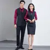 Traje de Falda Negra de Una Pieza para Mujer con Cadera a Media Pierna Traje Profesional Vestido para Hombre y Mujer Traje de Recepción de Hotel