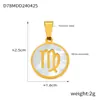 Estilo Chic Doce Constelaciones Incrustaciones de Concha Redondo Colgante de Marca Accesorios Temperamento Estilo Lujo Ligero Versátil Acero de Titanio Chapado en Oro Joyería