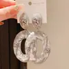 Pendientes de Plata con Aguja y Acrílico Cortados Geométricamente en Forma Ovalada y de Cruz Estilo Europeo y Americano Exagerado Retro Nicho Pendientes de Alta Gama