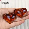 Colgante grande de corazón bicolor vintage de 35x43 mm, charm de corazón tridimensional para collares, pendientes y accesorios de llavero DIY