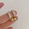 Pendientes de Corazón con Microincrustaciones de Circonita de Alta Gama Transfronterizos para Mujer, Elegantes y Sencillos, Versátiles, Estilo Retro, Pendientes Chapados en Oro Real