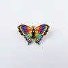 Broche de Mariposa con Forma de Dibujo Animado Transfronterizo, Adorno Metálico, Patrón Colorido, Insecto Lindo, Insignia para Ropa, Accesorios