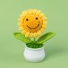 Temporada de graduación girasol sonriente tejido cara sonriente girasol maceta pequeña accesorios para fotografía de camping picnic decoración de coche
