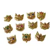 Nueva Máscara de Zorro Arte para Uñas Pedrería Cobre Incrustado Zirconia Colgante Pulsera Zorro Hueco Llama Kits de Arte para Uñas Accesorios Collar Pulsera