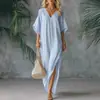 2026 Vestido Delgado Amazon Sitio Independiente Transfronterizo Moda Femenina Europea y Americana Nuevo Verano Cuello en V Corte Holgado