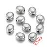 Cuentas ovaladas de acero inoxidable con forma de gota, cuentas curvas, cuentas espaciadoras chapadas en oro al vacío, cuentas de posicionamiento, accesorios para joyería DIY, cuentas