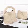 2026 Nueva Bolso Tote Tejido de Cuero Suave de Moda Coreana de Gran Capacidad con Neceser a Juego, Bolso de Hombro, Bolso de Axila, Bolso Cruzado