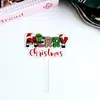 Direitos Autorais Estilo Ins Transfronteiriço Impressão Colorida Feliz Natal Plug-in para Bolo Decoração de Bolo de Natal em Acrílico Suprimentos para Festa