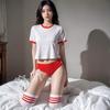 Nuevos Shorts Japoneses Blancos Puros Estilo Universitario Divididos Ropa Deportiva Ropa Sexy para el Hogar Traje Fitness