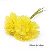 Flor artificial amarela flor de miolo novo buquê de flores DIY grampo de flor enrolado à mão acessórios decorativos materiais
