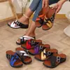 Sandalias de Cuña con Hebilla de Cinturón Bloque de Color Transfronterizas para Mujer Verano 2025 Nuevas Sandalias de Correa Cruzada de Suela Gruesa Tallas Grandes Venta al por Mayor