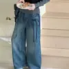 Temporada de Primavera y Otoño Jeans para Niñas Grandes Ropa Nueva para Niños Jeans de Pierna Recta con Lazo para Niñas Moda y Adelgazantes