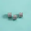Plata de Ley S925 Chapada Diamante Trébol de Cuatro Hojas Separadores Cuentas Barril Pulsera de Cristal Pulsera de Perlas Passepartout Accesorios DIY