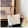Bolsa de mão doce de moda com estampa de bolinhas e estrelas estilo coreano de alta aparência, bolsa de presente com laço da moda, bolsa tote estilosa
