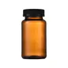 Botella cápsula botella de píldoras botella de reactivo vidrio transparente esmerilado a prueba de luz botella de medicina tapa de presión blanca y negra 75ml-500ml
