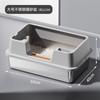 Bandeja de Arena para Gatos de Acero Inoxidable Abierta con Borde Alto Sobredimensionada Antisalpicaduras Profundizada Semi-cerrada Inodoro para Gatos Suministros para Mascotas