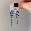 Pendientes largos con flecos de flor de cuentas de colores estilo festivo 2025 primavera y verano mariposa amor dulce pequeños y frescos pendientes