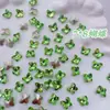 Rhinestones para decoración de uñas de color verde claro, con base puntiaguda, formas variadas, verde translúcido, decoraciones populares y lujosas de rhinestones para uñas