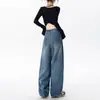Jeans Azules Vintage de Pierna Ancha para Mujer, Tendencia Otoño/Invierno 2025 Nuevo Estilo, Ajuste Holgado Adelgazante, Pantalones Versátiles de Pierna Recta Scimitar