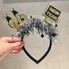 Diadema de Año Nuevo Transfronteriza Nueva Tema del Día de Año Nuevo Fiesta Fiesta Happynewyear Arte Latte Accesorios para el Cabello Accesorios para Fotos