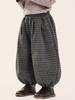 Pantalones de Forro Polar para Niños Changguo, Pantalones de Linterna Estilo Coreano Nuevos de Invierno para Niños, Pantalones a Cuadros con Forro Polar Integrado para Niños Pequeños