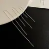 Aretes Largos Plateados para Mujer, Elegantes y Sencillos, Cadenas para Orejas Versátiles, Aretes Estilo Coreano y Japonés, Accesorios para Orejas de Borla Minimalistas al por Mayor