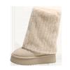 Botas de Nieve para Mujer 2026 Invierno Nuevas de Nicho Plataforma Suela Gruesa Peludas Botas de Media Caña Felpa Cálidas Zapatos de Algodón Tendencia