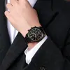 Reloj para Hombre Nuevo Tendencia de Moda Explosiones Negocios Alta Tecnología Falso Calendario de Tres Ojos Cuarzo Correa de Acero Esfera Grande
