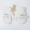 Guantes de Peluche Lindos Estilo Corea del Sur para Mujer Invierno Dibujos Animados Perro Estudiante Engrosados A prueba de Frío Colgantes para el Cuello Cálidos Lindos Dedos