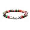 Explosões Europeias e Americanas Joias Boêmia diy Contas de Letras Inglesas Cor Pulseira de Cerâmica Macia Pulseira Elástica Feminina