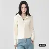 Chaqueta de mujer entallada para otoño e invierno, adecuada para figuras petite, con capucha, casual y versátil, cárdigan estiloso, top adelgazante y versátil