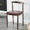 Cadeira de Jantar Nórdica 2025 Novo Modelo Conjunto de Mesa e Cadeiras de Jantar para Uso Doméstico, Cadeira com Encosto, Banqueta de Estudo, Cadeira com Madeira Sintética, Cadeira Chifre de Arte em Ferro