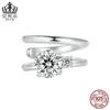 Avale Moissanita Brillante Clip Doble para Hueso de la Oreja Lujo Accesible Individual Plata Esterlina Simple S925 Versátiles Aretes y Clips para la Oreja para Mujer
