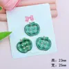 Xadrez Colorido Impresso Quatro Olhos Botões de Maçã Acessórios DIY de Acrílico Capa de Celular Fivela de Sapato Aplique de Flor de Sapato