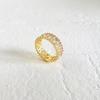 Anillo de Circonita Femenino Anillo Europeo y Americano Anillo de Estilo Frío Neutral Anillo de Oro de 18k Diseño Nicho Sentido Anillo para el Dedo Índice