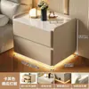 Mesita de Noche de Madera Maciza Colgante Ligeramente Personalizada, Gabinete de Noche de Losa de Roca de Lujo Ligero para Dormitorio del Hogar, Hotel y Habitación de Alquiler