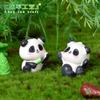 Novo Panda Micro Paisagem Jardinagem DIY Paisagismo Acessórios Bonito Panda Bambu Brotos Bamboo Pole Ornamentos de Resina