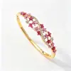 Nuevo Pulsera de Esmalte Floral Hueca Estilo Chino con Flores de Colores de Goteo de Aceite y Diamantes, Multicolor, En Stock, Venta al por Mayor Directa de Fábrica