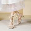 [En Stock] Bailarinas Francesas de Tira, Tacones Gruesos de Ballet, Tacones Altos de Estilo Niche Lolita, Estilo Hada